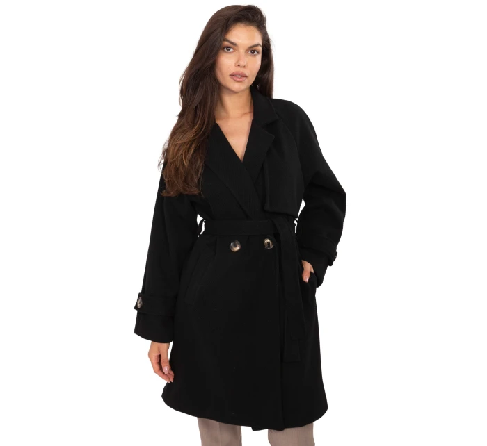 Płaszcz IT PL model 21302531 czarny - FPrice Płaszcz IT PL model 21302531 czarny - FPrice