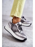 Dámská sportovní obuv na klínku GOE KK2N4083 stříbrne Dámská sportovní obuv na klínku GOE KK2N4083 stříbrne