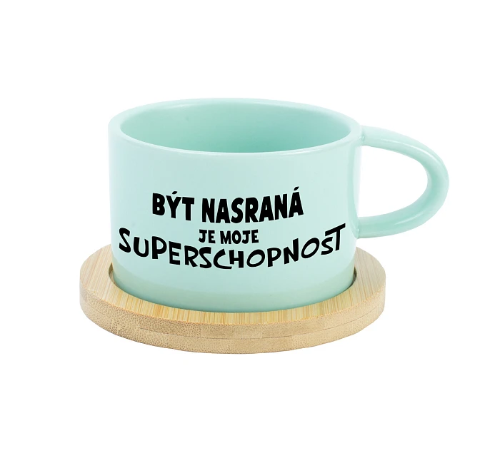 BÝT NASRANÁ JE MOJE SUPERSCHOPNOST - mint hrníček makronka 200 ml BÝT NASRANÁ JE MOJE SUPERSCHOPNOST - mint hrníček makronka 200 ml