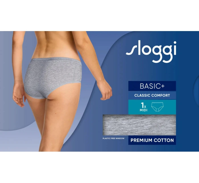 Dámské kalhotky Basic+ Midi Šedá - Sloggi Dámské kalhotky Basic+ Midi Šedá - Sloggi