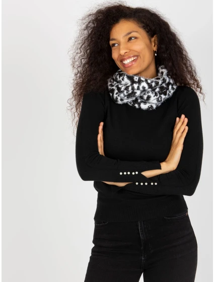 Dámská tunelová šála AT KM ENEC B63-1.44P Bílá s černou - FPrice