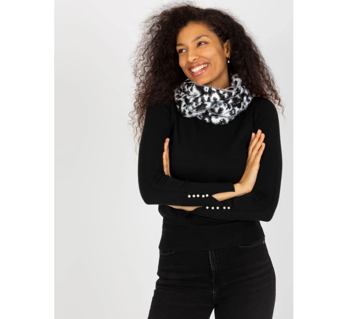 Dámská tunelová šála AT KM ENEC B63-1.44P Bílá s černou - FPrice