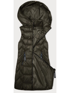 Dámská vesta v khaki barvě s odepínací kapucí model 19456885 - S'WEST