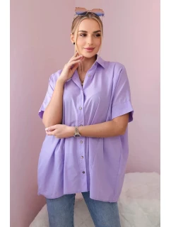 Bavlněná košile s krátkým rukávem fialka