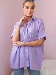 Bavlněná košile s krátkým rukávem fialka