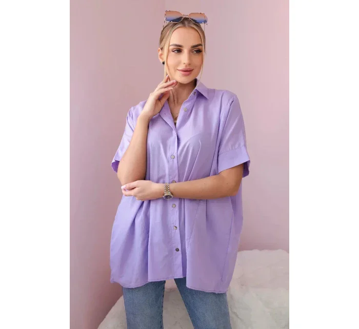 Bavlněná košile s krátkým rukávem fialka