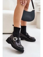 Lakované Kotníkové Boty Se Ponožkou A Přezkou Nazouvací Černé Lakované Kotníkové Boty Se Ponožkou A Přezkou Nazouvací Černé