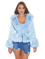 Sexy útulná zimní bunda s umělou kožešinou