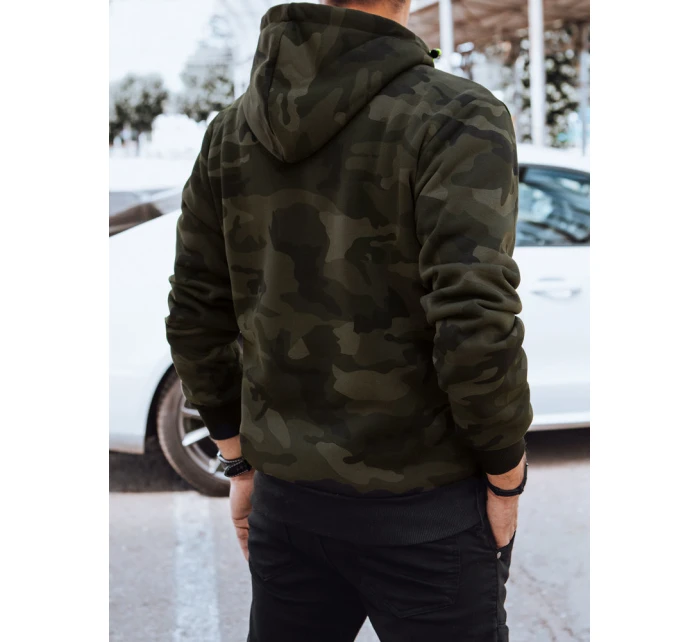 Pánská mikina s kapucí moro zelená model 21970372 - Dstreet