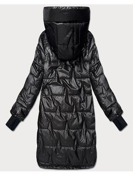 Prošívaná dámská bunda s kapucí, černá model 22403156 - S'WEST
