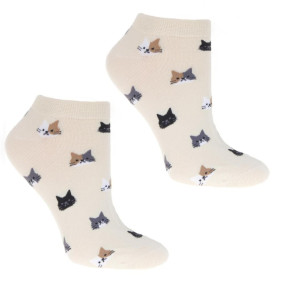 Kotníkové ponožky Cats béžové