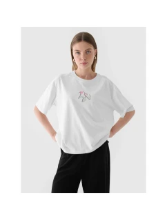 Dámské tričko oversize s potiskem 4F 4FRAW24TTSHF2582-10S