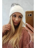 Fleecová čepice Alice K248 bílá+šedá Fleecová čepice Alice K248 bílá+šedá