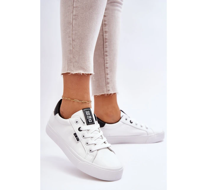 Dámské Kožené Tenisky Big Star EE274312 Bílé-černé