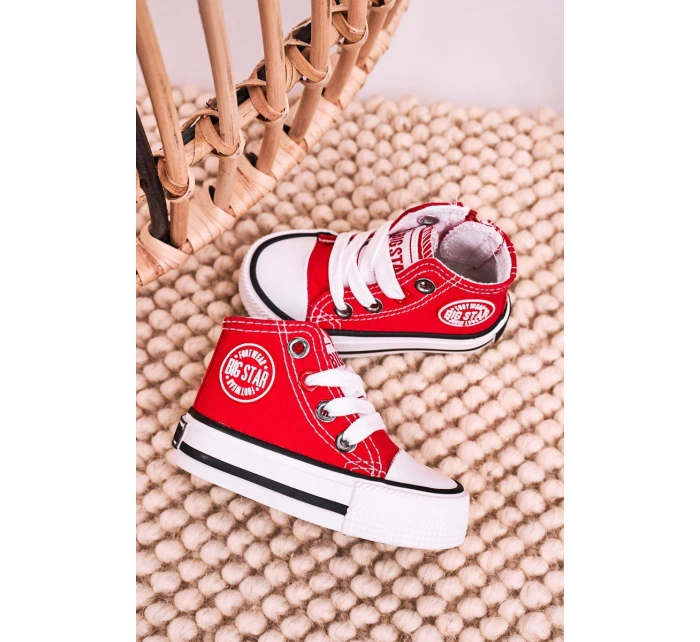 Dětské Tenisky Vysoké Se Zipem BIG STAR model 21545331 Červené - Big Star Shoes Dětské Tenisky Vysoké Se Zipem BIG STAR model 21545331 Červené - Big Star Shoes