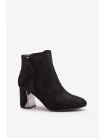 Zateplené Kotníkové Boty Na Podpatku S Zrcadlovým Prvkem Černé Silvare Zateplené Kotníkové Boty Na Podpatku S Zrcadlovým Prvkem Černé Silvare