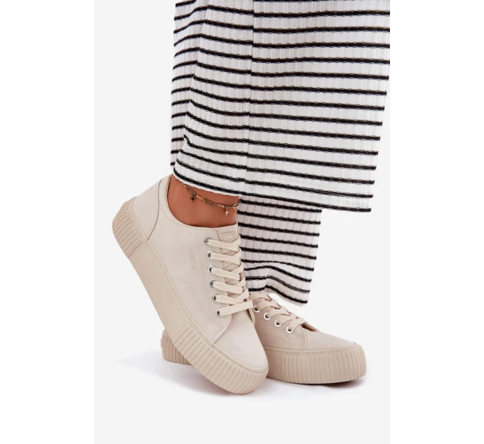 Dámské Textilní Tenisky Big Star model 21693225 Béžové - Big Star Shoes Dámské Textilní Tenisky Big Star model 21693225 Béžové - Big Star Shoes