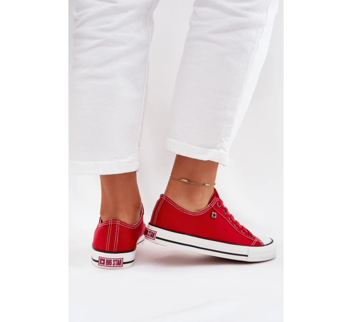 Dámské Nízké Tenisky Big Star model 21705169 Červené - Big Star Shoes Dámské Nízké Tenisky Big Star model 21705169 Červené - Big Star Shoes