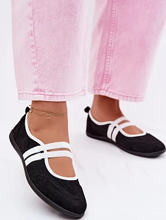 Sportovní baleríny s pásky Černé model 22107352 - Boto