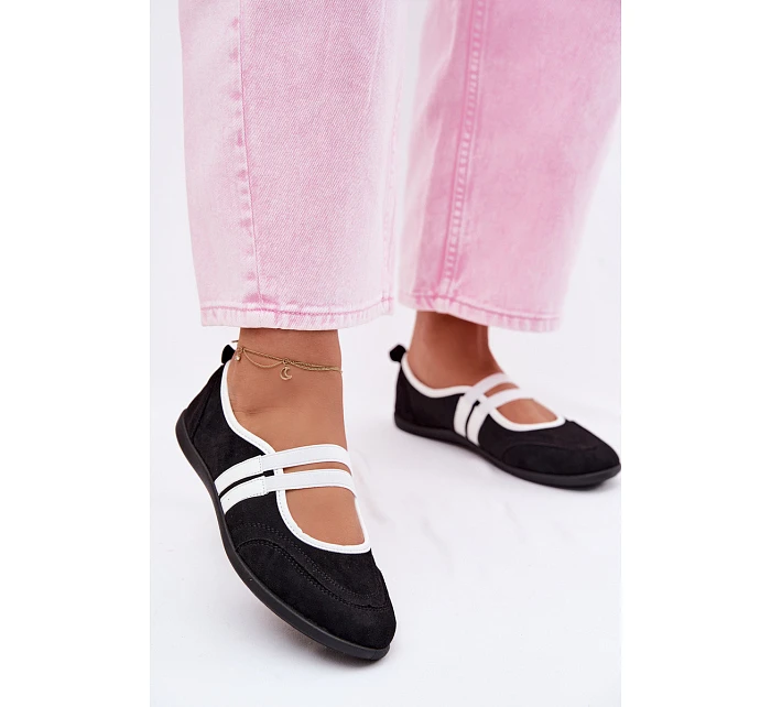 Sportovní baleríny s elastickými pásky Černé Donatella