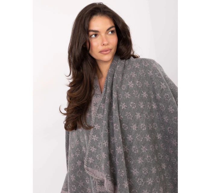 Poncho AT szaro różowy model 21334840 - FPrice Poncho AT szaro różowy model 21334840 - FPrice