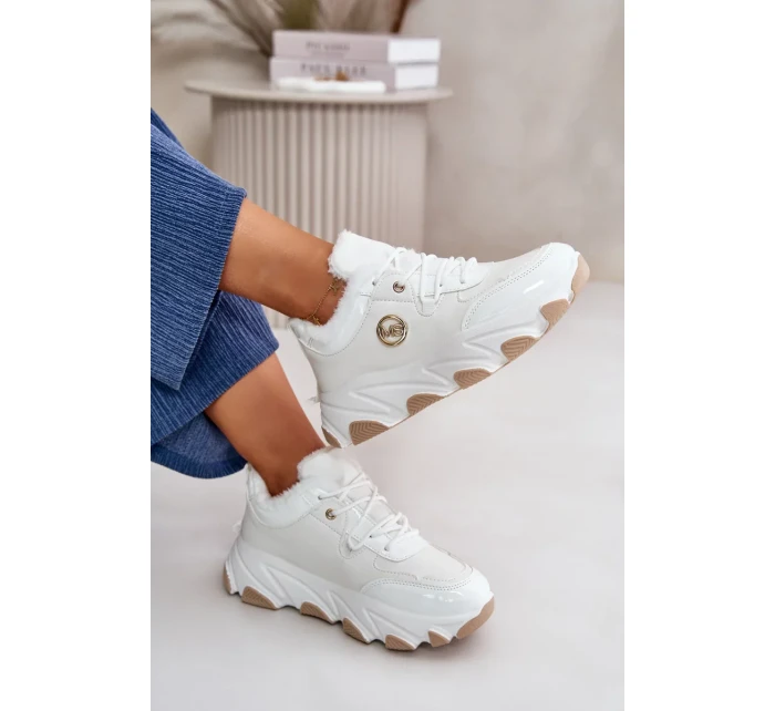 Dámské Sportovní Boty Šněrovací Zateplené Na Platformě Bílé Verioras