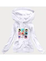 Bílá dámská sportovní mikina s potiskem model 16150020 - Ambitionfly Bílá dámská sportovní mikina s potiskem model 16150020 - Ambitionfly