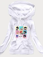 Bílá dámská sportovní mikina s potiskem (N7283)