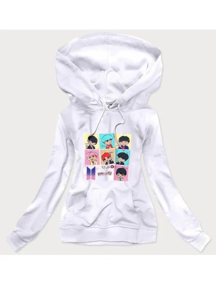 Bílá dámská sportovní mikina s potiskem model 16150020 - Ambitionfly Bílá dámská sportovní mikina s potiskem model 16150020 - Ambitionfly