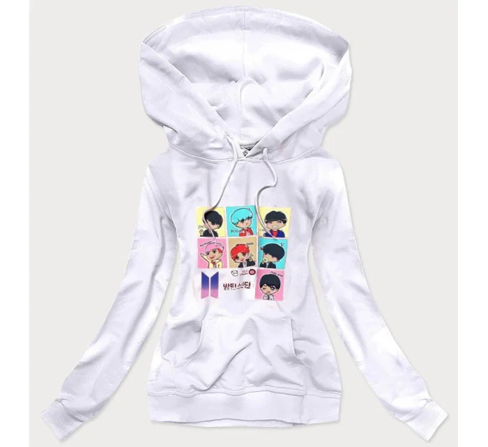 Bílá dámská sportovní mikina s potiskem model 16150020 - Ambitionfly Bílá dámská sportovní mikina s potiskem model 16150020 - Ambitionfly