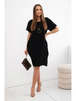 Šaty s kapsami a přívěskem Černý Šaty s kapsami a přívěskem Černý