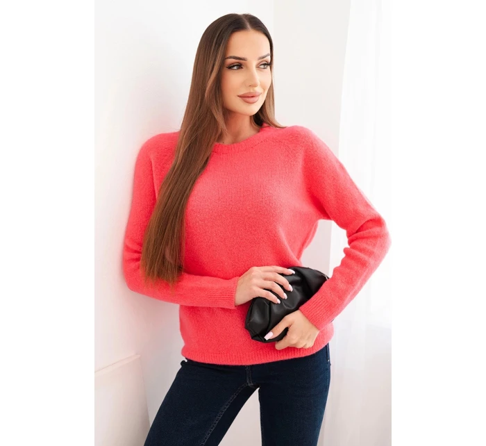Dámský svetr z baby alpaky s dlouhým rukávem růžový