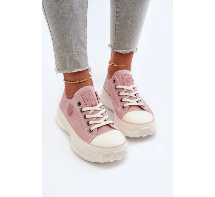 Dámské tenisky na masivní podrážce Big Star model 21653730 Růžové - Big Star Shoes Dámské tenisky na masivní podrážce Big Star model 21653730 Růžové - Big Star Shoes