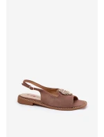 Dámské Sandály S Ozdobným Tmavě Béžové model 21691539 - S.Barski