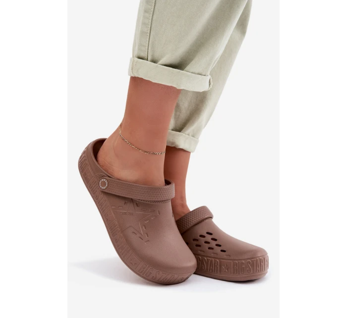 Dámské pantofle Chodaki pěnové Big Star TT274A085 hnědé Dámské pantofle Chodaki pěnové Big Star TT274A085 hnědé