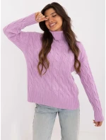 Sweter AT SW model 20459087 jasny fioletowy - FPrice Sweter AT SW model 20459087 jasny fioletowy - FPrice