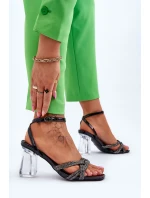 Kožené Sandály Na Průhledné Bar černé Randy Kožené Sandály Na Průhledné Bar černé Randy