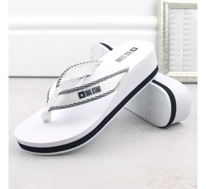 Dámské žabky na podpatku W NN274A726 bílé - Big Star