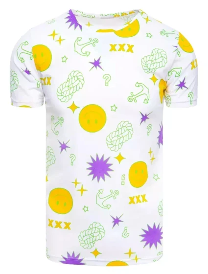 Pánské bílé tričko s potiskem FashionStreet RX4993