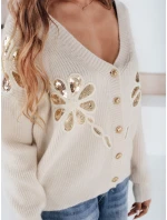 Dámský svetr ecru Dstreet model 21990966 - FashionStreet