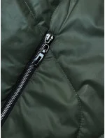 Tmavě zelená dámská bunda s odepínací kapucí model 18851537 - S'WEST Tmavě zelená dámská bunda s odepínací kapucí model 18851537 - S'WEST