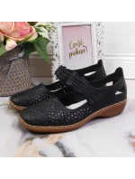 W model 22008934 tmavě modrá kožená polobotka - Rieker