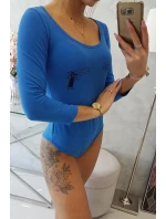 Body s potiskem pistole chrpově modré barvy