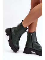 Kůže Dámské Botky Workery Zelené Lemar model 21637681 - Boto
