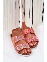 Dámské Pantofle S Přezkami A Leskem Oranžové S.Barski RB51-006