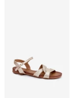 Ploché Lesklé Sandály Dámské S.Barski KV51-022 Zlaté