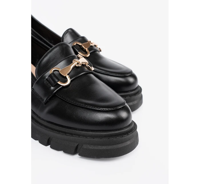 Krásné dámské černé mokasíny platforma Krásné dámské černé mokasíny platforma