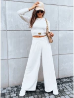 Dámský komplet širokých kalhot a crop topu ASTRAL ALLURE světle béžový Dstreet AY0906