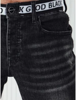 Pánské černé džínové kalhoty FashionStreet UX4243