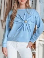 Dámská oversize mikina s květinou PETITKA modrá FashionStreet BY1385